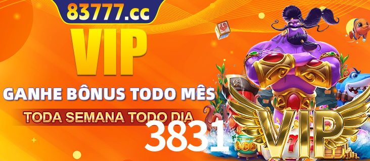Banner promocional do 3831 oferecendo 100% de recompensas adicionais contínuas para quem fizer o login diário (Daily sign-in), com um mascote de coelho.