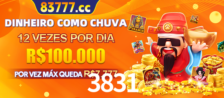 Banner do programa de recompensas Recomende para amigos do 3831, detalhando os bônus por convidar amigos, com prêmios que chegam a R$288.888.